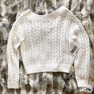 Intermix Heather Pointelle Cotton-Blend Sweater
